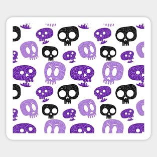 Cute skulls - Purple Sticker